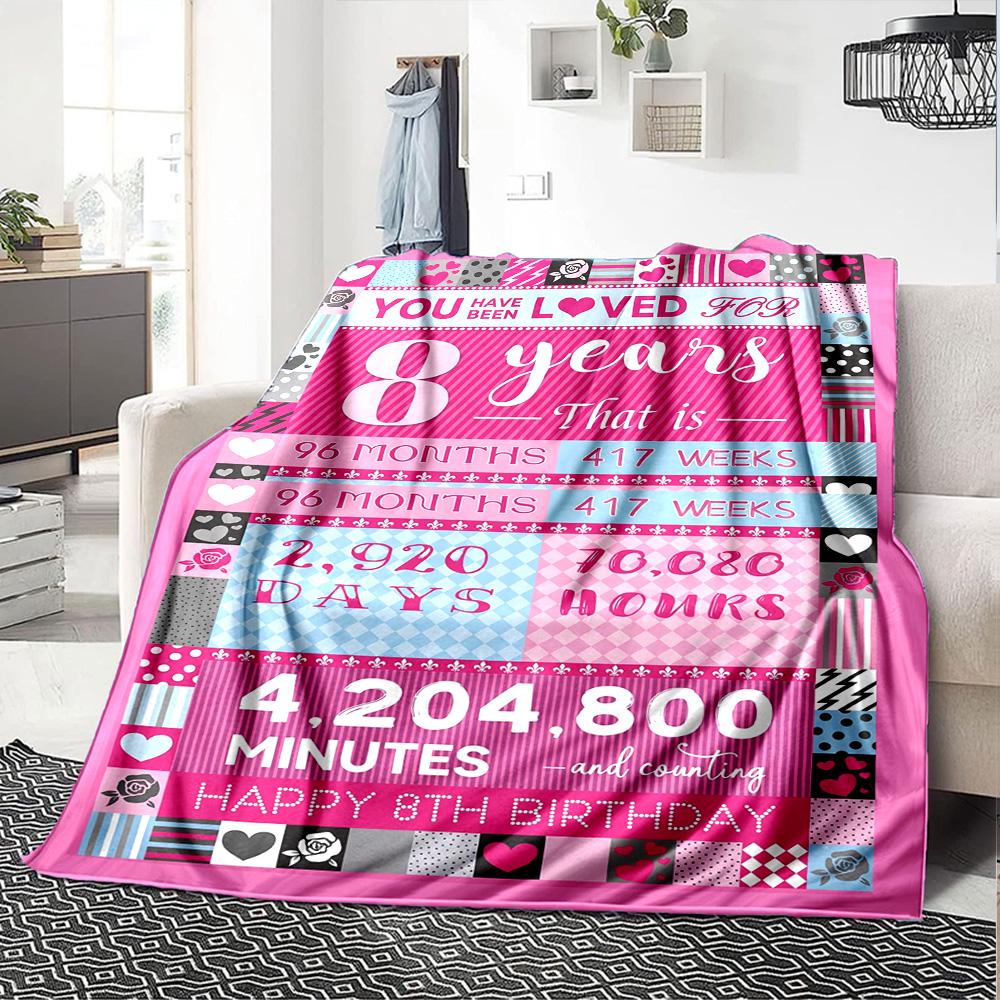 8Th Anniversary Countdown Throw Blanket Comfortable ure Throw For Sofa Couch Office Bed Picnics Four Seasons Multipurpose Warmthful Y20