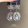 Retro Zircon Leaf Pendant Earrings Delicate Stylish Women Jewelry