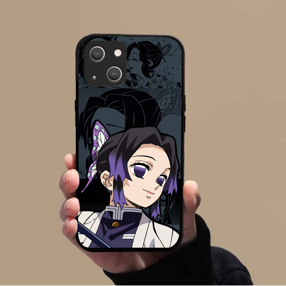 KK-10 Demon Slayer Soft Black Case for iPhone XR 14 15 11 12 13 6 7 8 X XS Pro Max Samsung S22 S23 S21 S24 FE Ultra S8 Plus