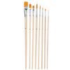 8pcs Flat Paint Brushes Set Nylon Hair Wooden Handle for Watercolor Acrylic Gouache Oil Painting