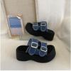 Summer Outer Sandals 2025 New Beautiful Fashion High-end Slippers with Skirt Thick-soled Heightening Cool Slippers