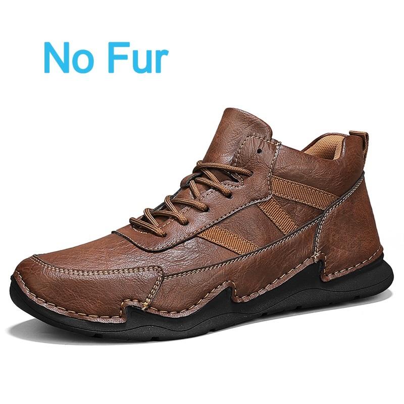 Fashion High Quality Men Casual Leather High Top Ankle Boots Designer Soft Bottom Casual Flats Equestr Botas Short Plush Walking Shoes