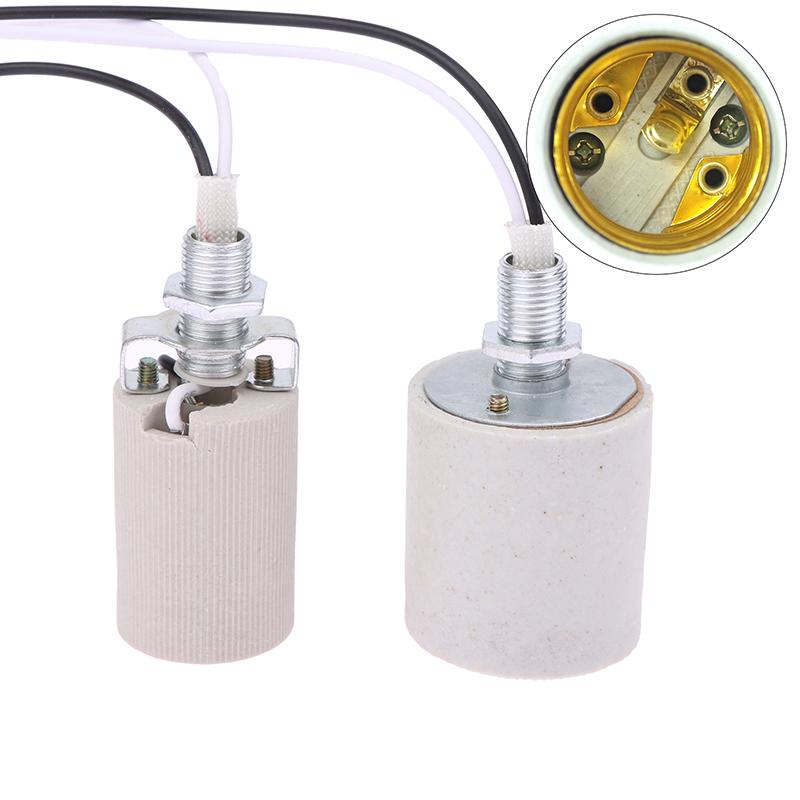 Led Light Ceramic Screw Heat Resistant Adapter Home Use Socket Round For E14 Bulb Base E27 Lamp Holder With Cable