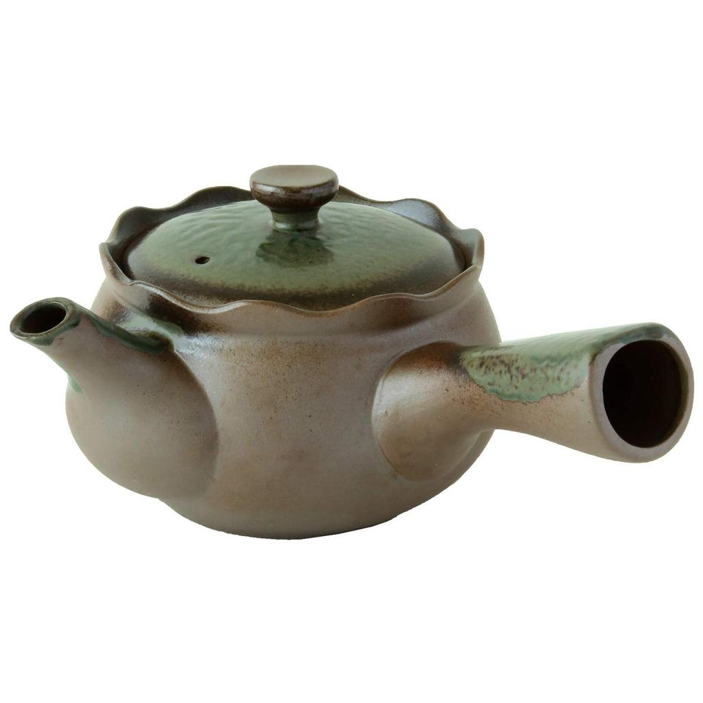 Banko Ware Oribe Modern Teapot with Made In with Teapot Teapot, 360ml, Green, Style, Lightweight, Teacup, Japan, Strainer, One-Piece