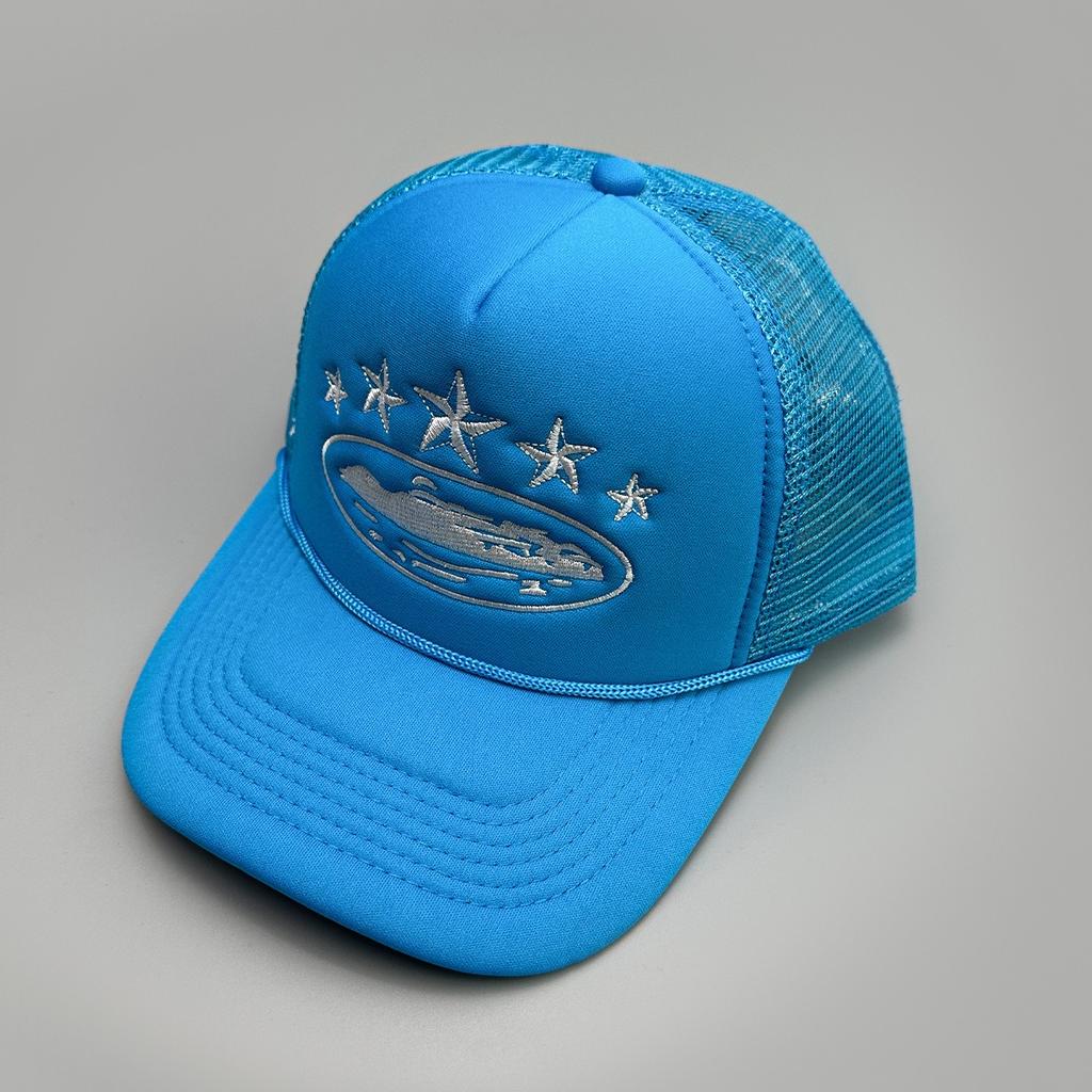 Cruise Ship Pattern Mesh Baseball Cap Summer Five-Star Breathable Sun Hat for Men Women Outdoor Beach Sun Protection Trucker Hat