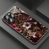 Закаленное стекло с узором "Леопардовая вишня" Чехол для телефона Для iPhone 17 16 15 14 13 12 11 Pro Max 17Air 16E 7 8 15 Plus XR XS X Чехол