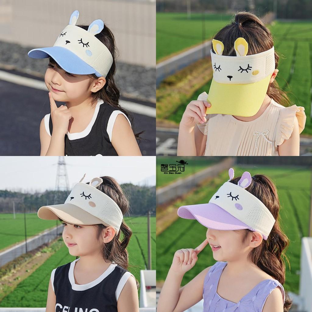Kids Cartoon Bunny Summer Sun Hat With Breathable Polyester For Outdoor Play