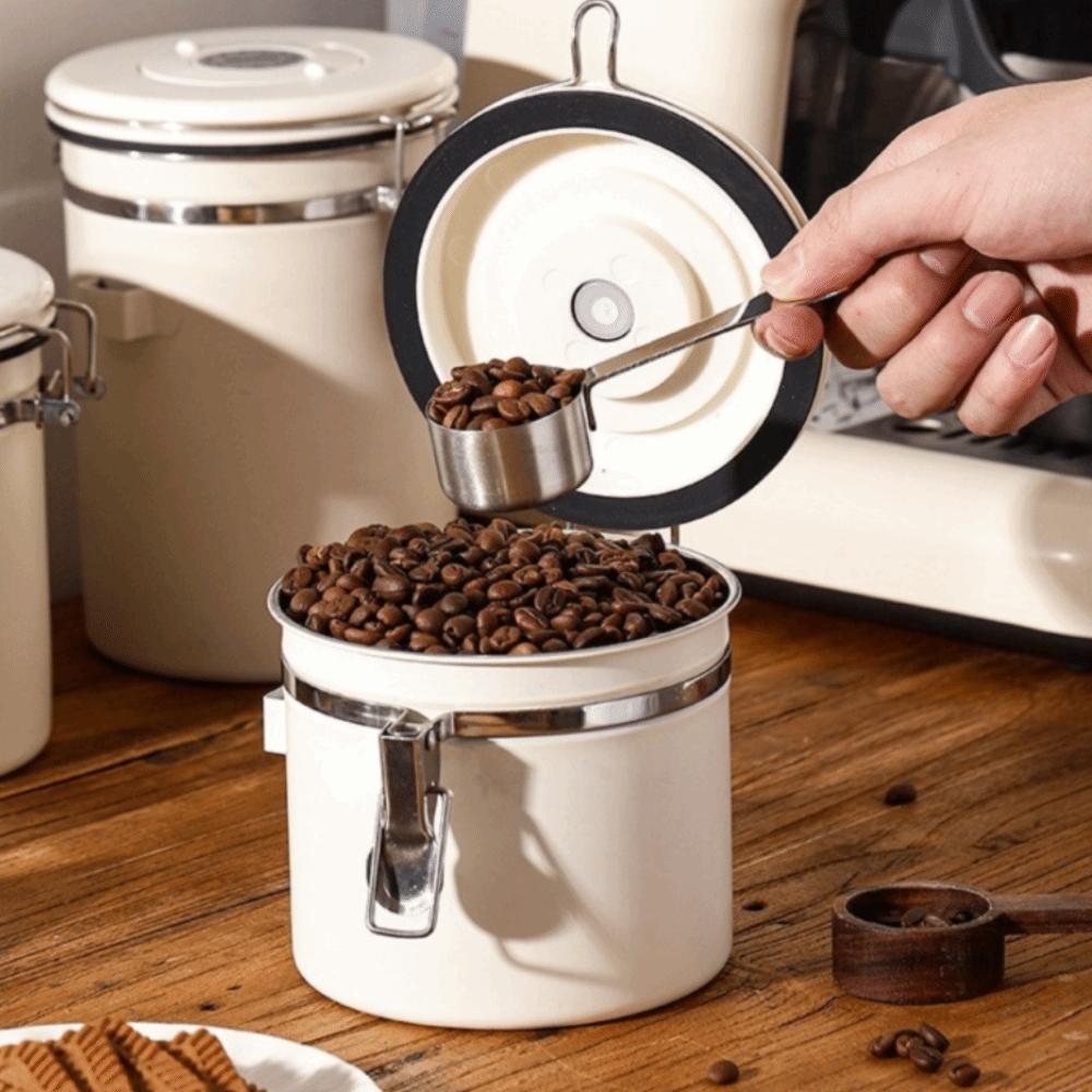 Sealed Coffee Bean Storage Box Stainless Steel Kitchen Storage Jars Coffee Bean Cans  Cafe Supplies