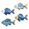 3/4Pcs/Set Wooden Fish Wall Decoration Farmhouse Rustic Nautical Turtle Shell Starfish Wall Art Sculpture Home Living Room Wall Decorative Sign