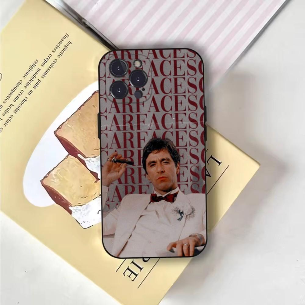 Чехол для телефона S-Scarfaces Tony Montana для iPhone 16,15,14,13,12,11,Pro,X,XS,Max,XR,Plus,Mini Мягкий черный чехол