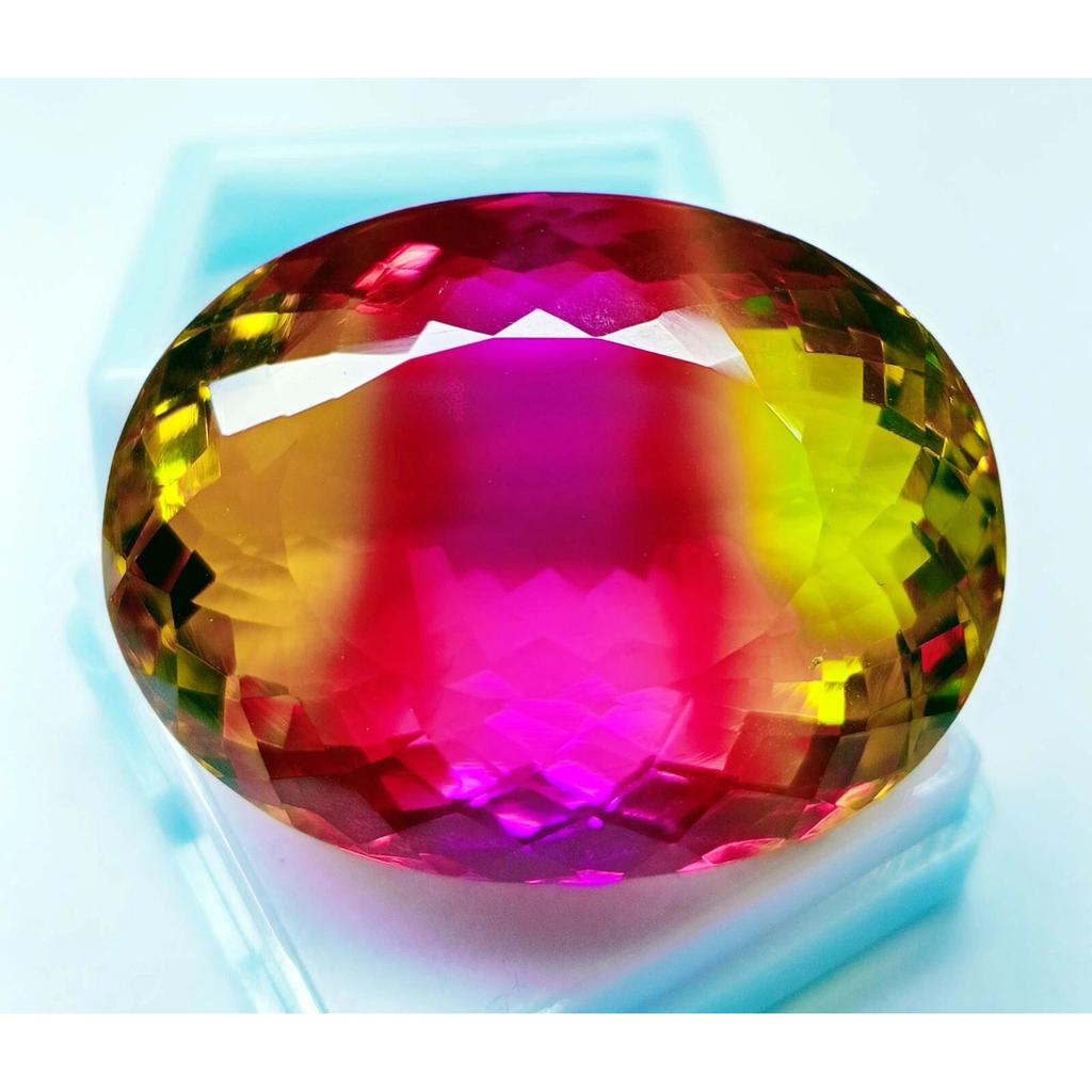 Stunning Ametrine Bi-Color Natural Oval Cut 84 Ct Certified Loose Gemstone