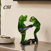 Cute Animal Figurines for Living Room Funny Frog Figurine, Creative Resin Statue, Novelty Sculpture Ornament Whimsical Tabletop Decorations