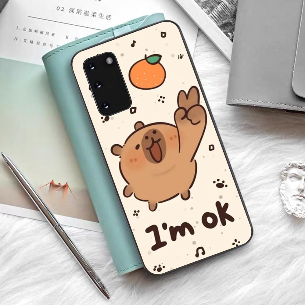 Cartoon Capybara Phone Case Silicone PC+TPU For Samsung S10 20 30 22 23 24 Plus Lite Ultra Cover