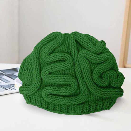 Yousheng Spoof Horror Brain Hat Halloween Beanie Knitted Stretch Thick Adult Child Skullies Keeps warm Outdoor Kids Bonnet Winter headwear