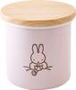 Fuji Enamel Miffy Pastel Storage Container/Canister, Wooden, with Lid and Gasket, 9cm, Pink, Gift, Miffy Enamel