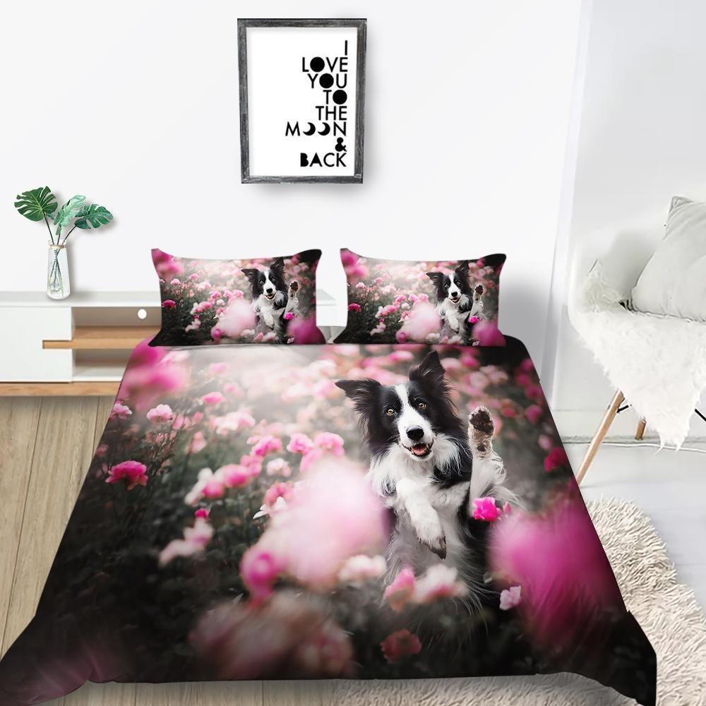 Новый модный комплект пододеяльников в стиле животных, комплект постельного белья с 3D-принтом с изображением собак, комплект постельного белья из полиэстера для дома, комплект односпальной кровати для мальчиков и девочек, подарок