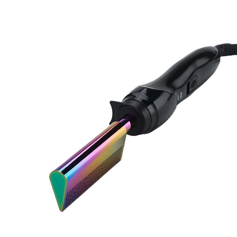 WAIKIL Electroplating Gradient Curling and Straightening Comb for Hair and Beard Styling