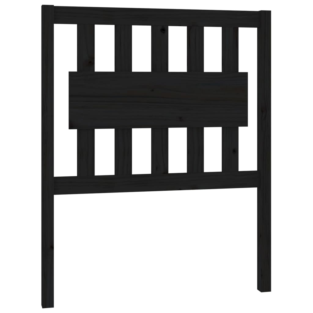Headboard Black 80.5 x 4 x 100 cm Solid Pine Wood