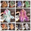 Elegant Women Hijab Shawls Luxury Wraps Long Thin Silk Scarf  Autumn