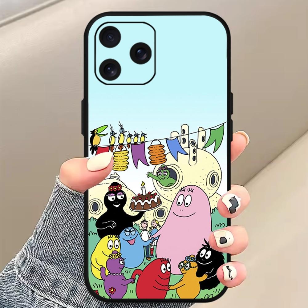 Чехол для телефона Barbapapa с рисунком для Samsung S20 S21 S22 S23 S24 Note 20 4G 5G Plus, ультра-черный, мягкий чехол