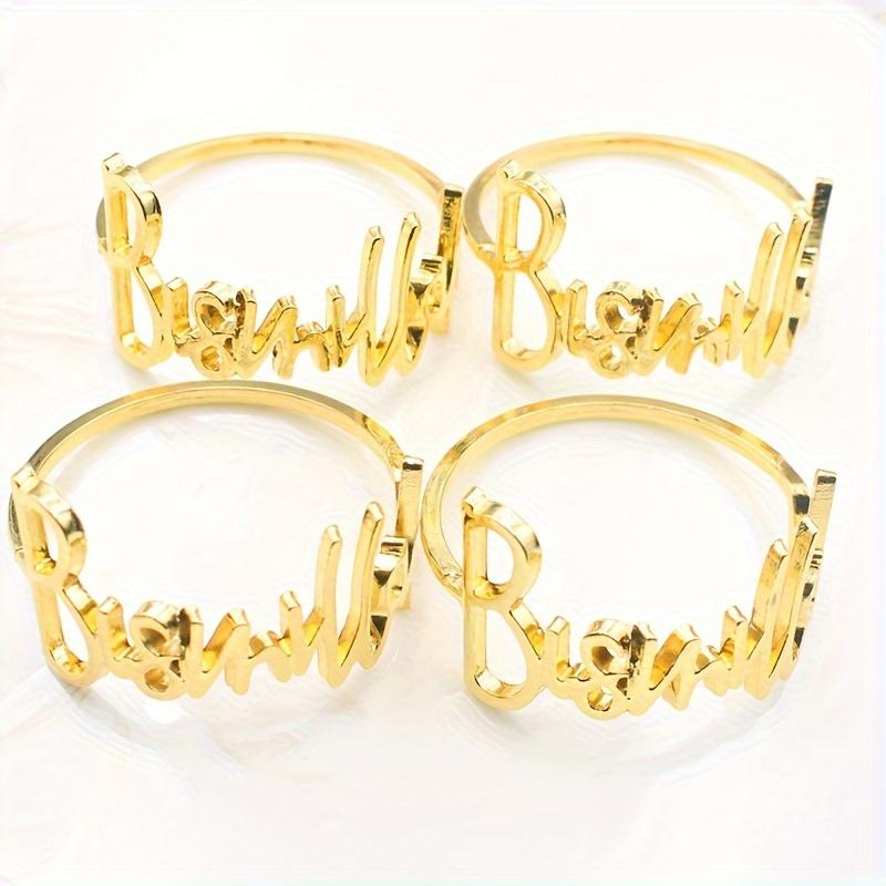 1 набор 6 шт. Металлические кольца для салфеток с монограммой Отличное украшение стола для вечеринки на День святого Валентина