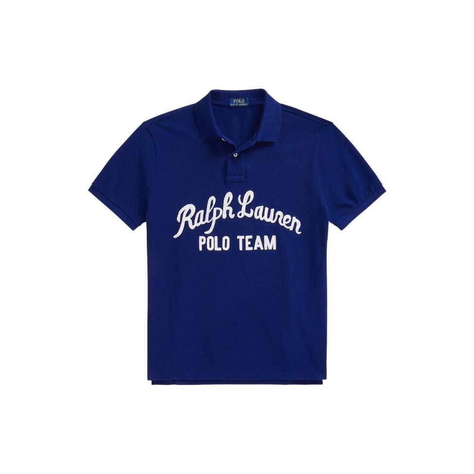 Polo Ralph Lauren SS23 Letter Embroidery Slim Fit Polo Shirt Short Sleeve Polo Shirts Navy-Blue 710835793-001