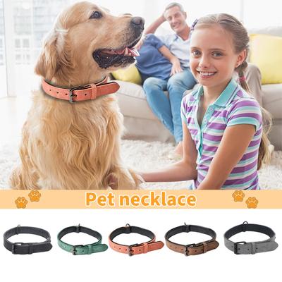 Didog Мягкий кожаный ошейник для собак с мягкой подкладкой, Дышащий Сверхпрочный Кожаный Ошейник для Собак с Регулируемой Металлической Пряжкой с Защитой от Побега для Маленьких Средних Больших Собак