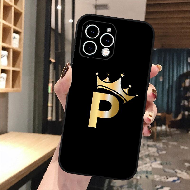 Чехол для телефона с золотой короной и буквами для iphone 15 14 Pro Max 13 12 11 Pro Max XSMax XR 12 13 mini 14 Plus Shell