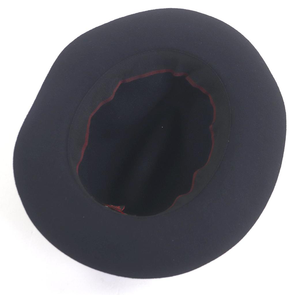 Отличная шляпа Borsalino Фетровая шляпа с лентой Темно-синяя шерстяная мужская 57 Б/у