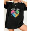 Autism Adhd Mom T Shirt Black Heart Puzzle Print For Autism Awareness And Support Mothers Day Gift