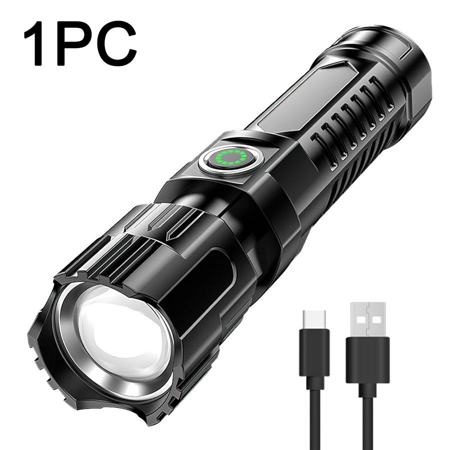 USB Rechargeable LED Flashlight Torch Zoom Flashlights Outdoor Super Bright Camping Lamp Night Fishing Portable Emergency Light