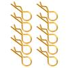 10Pcs RC Car Shell Clip RShape Metal Body Clips Pins for 1 5 1 6 1 8 1 10 RC Car(Gold )