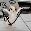 Earphone Stand Handmade Cute Dancing Cat Shape Penholder Doll Decoration for Desktop