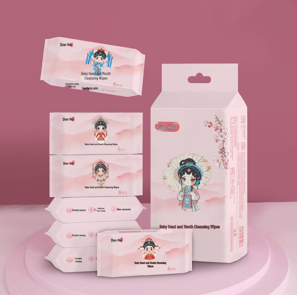 Мини влажные салфетки дорожный набор: 8 детских салфеток в упаковке, специально для детских рук