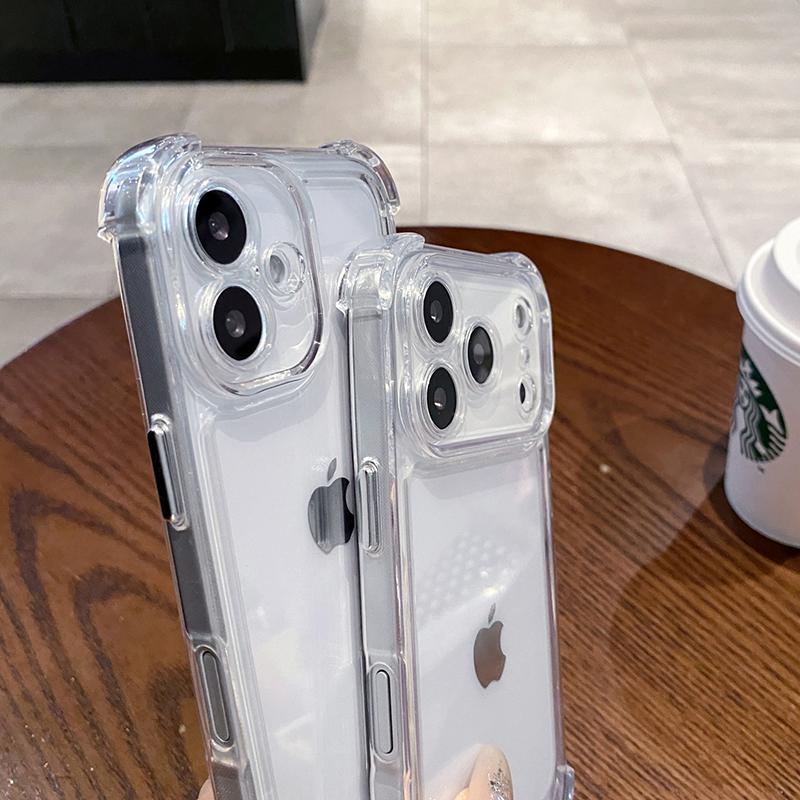 Роскошный ударопрочный прозрачный чехол для телефона для iPhone 17 16 15 14 13 12 11 Pro X XR XS Max Plus Air Мягкий прозрачный бампер Чехлы Обложка