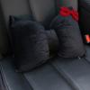 1pc New Retro Style Red Bowknot Car Neck Pillow Universal Soft Plush Auto Seat Headrest Support Cover Car Accessories for Women