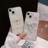 Silver Bead Bow Phone Case for IPhone17promax Epoxy Luxury Women’s Model 14 for Apple 15 Pearl 13