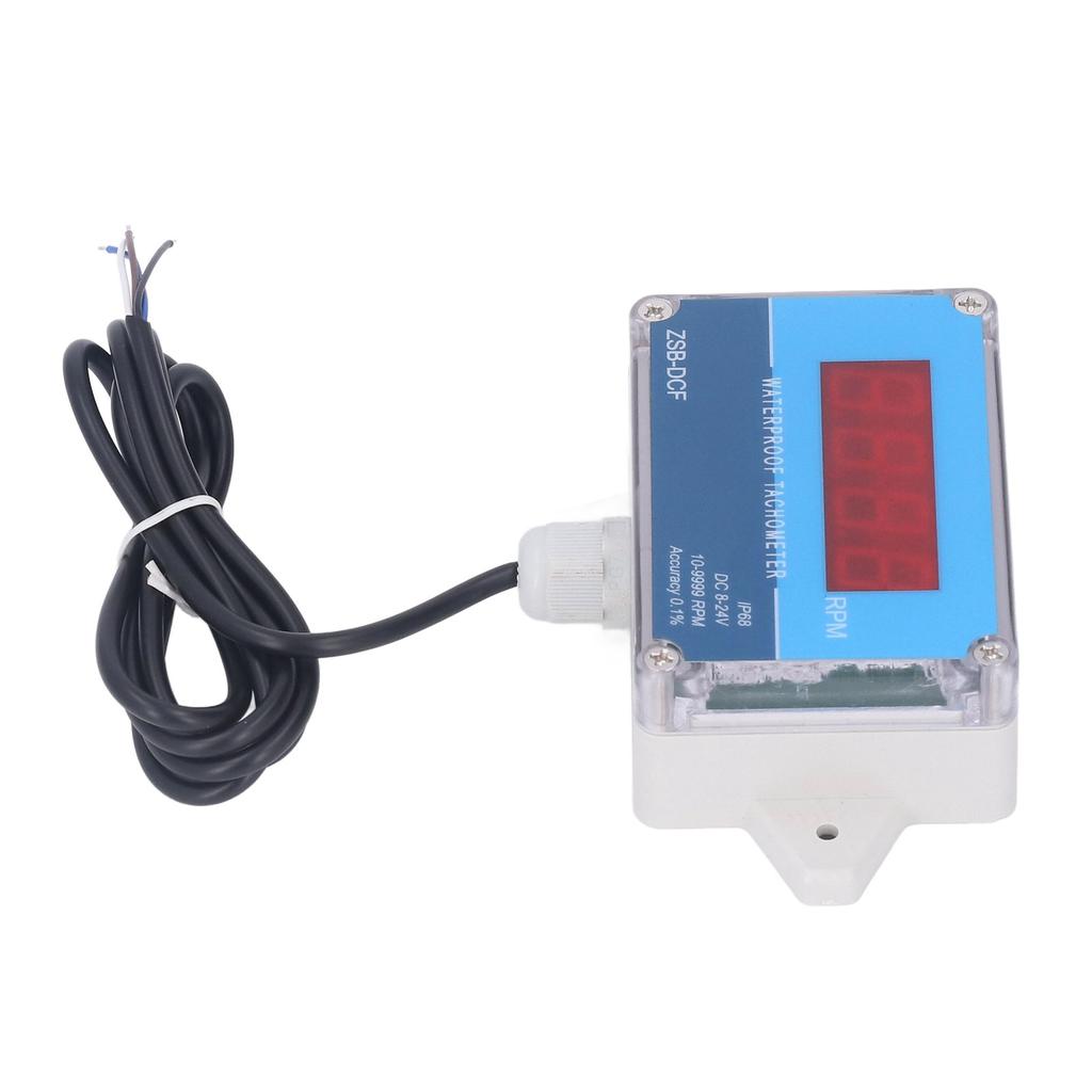 Motor Tachometer Speed Meter Sensor IP68 Waterproof LED Digital Display DC 8V?24V