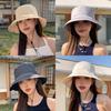 Женская летняя шляпа с широкими полями для защиты от солнца, полиэстер, для улицы, солнцезащитная, повседневная кепка