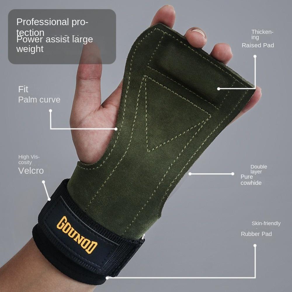 1 пара защитных накладок из воловьей кожи для ладоней, нескользящий подъемный ремень, защита запястья, аксессуары для фитнеса