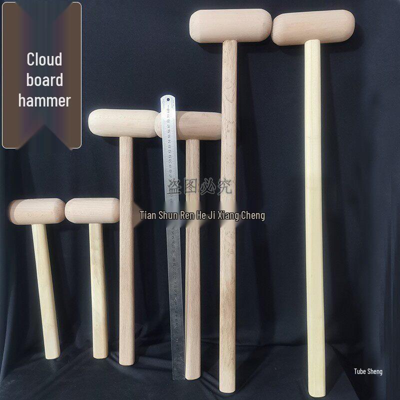 Solid Wood Temple Gong Mallet - Original Wood Color Mallet for Striking Board or Dharma Instrument