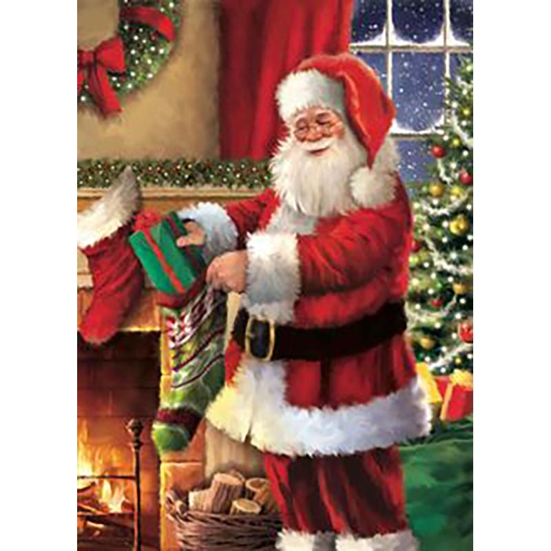 5D DIY Алмазная Живопись Милый Санта Клаус Полная Круглая Выкладка Вышивка Мозаика Искусство Картина Стразы Рождественский Подарок Домашний Декор