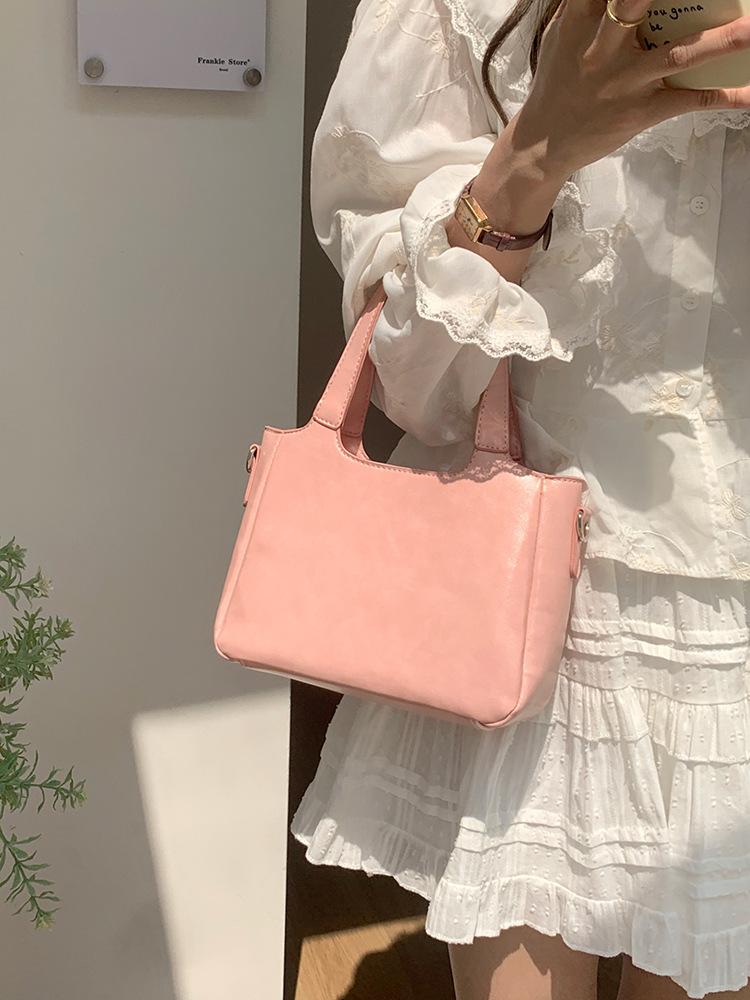 Летняя свежая и простая сумка-ведро для женщин 2025 новая однотонная дорожная наплечная сумка, ручная сумка-корзина для овощей кроссбоди b