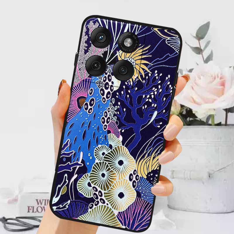 3D Тисненые Чехлы Для Edge 60 Fusion / Edge 60 Pro Рельефные Тисненые Ретро Силиконовая Задняя Крышка Для Edge 60 Stylus Черный Funda 60 Pro