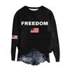 Women's Fashion Round Neck Pullover Top Long Sleeve Tee Printed Sweatshirt