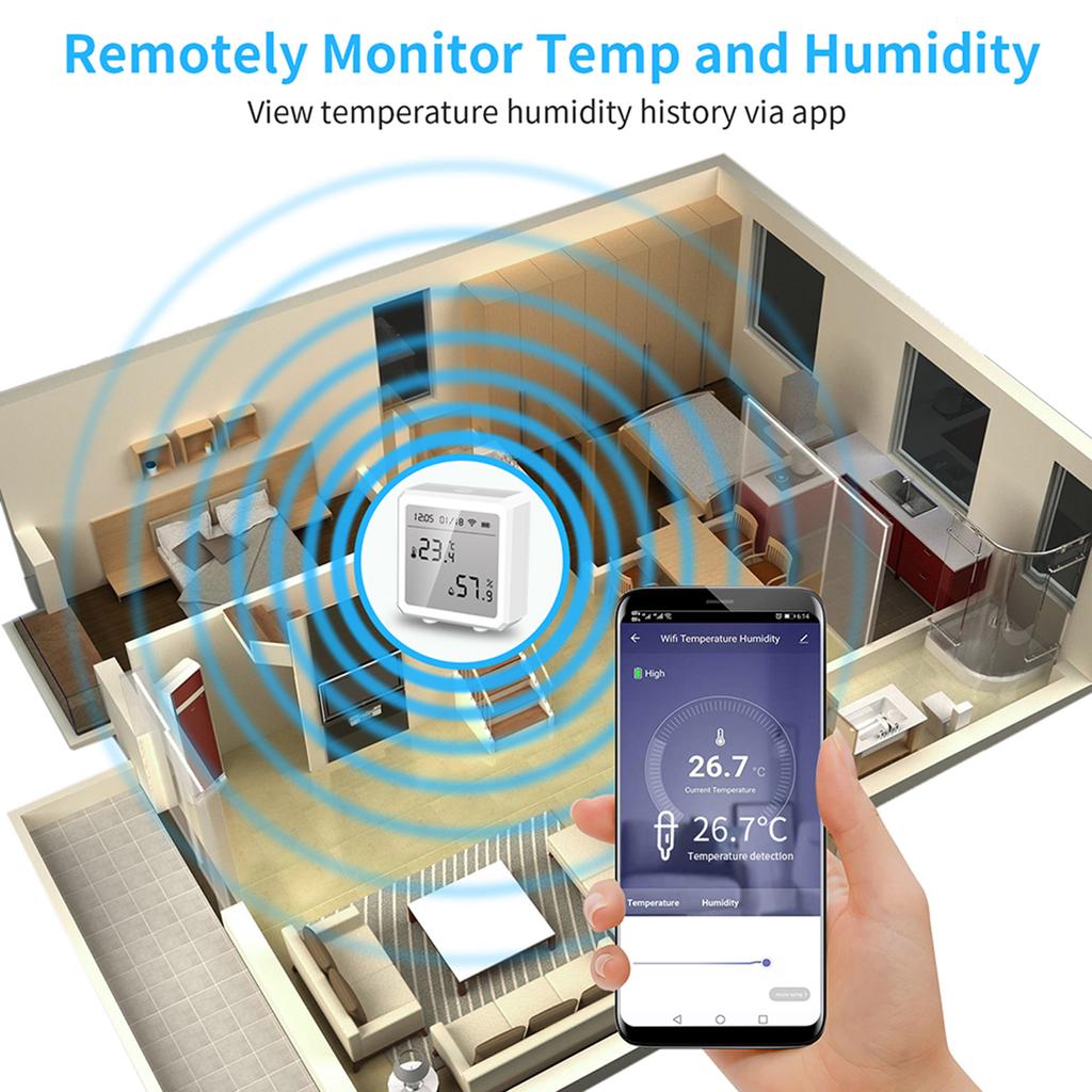 Tuya Smart WiFi Temperature Humidity Sensor Indoor Hygrometer Thermometer APP Remote Control with