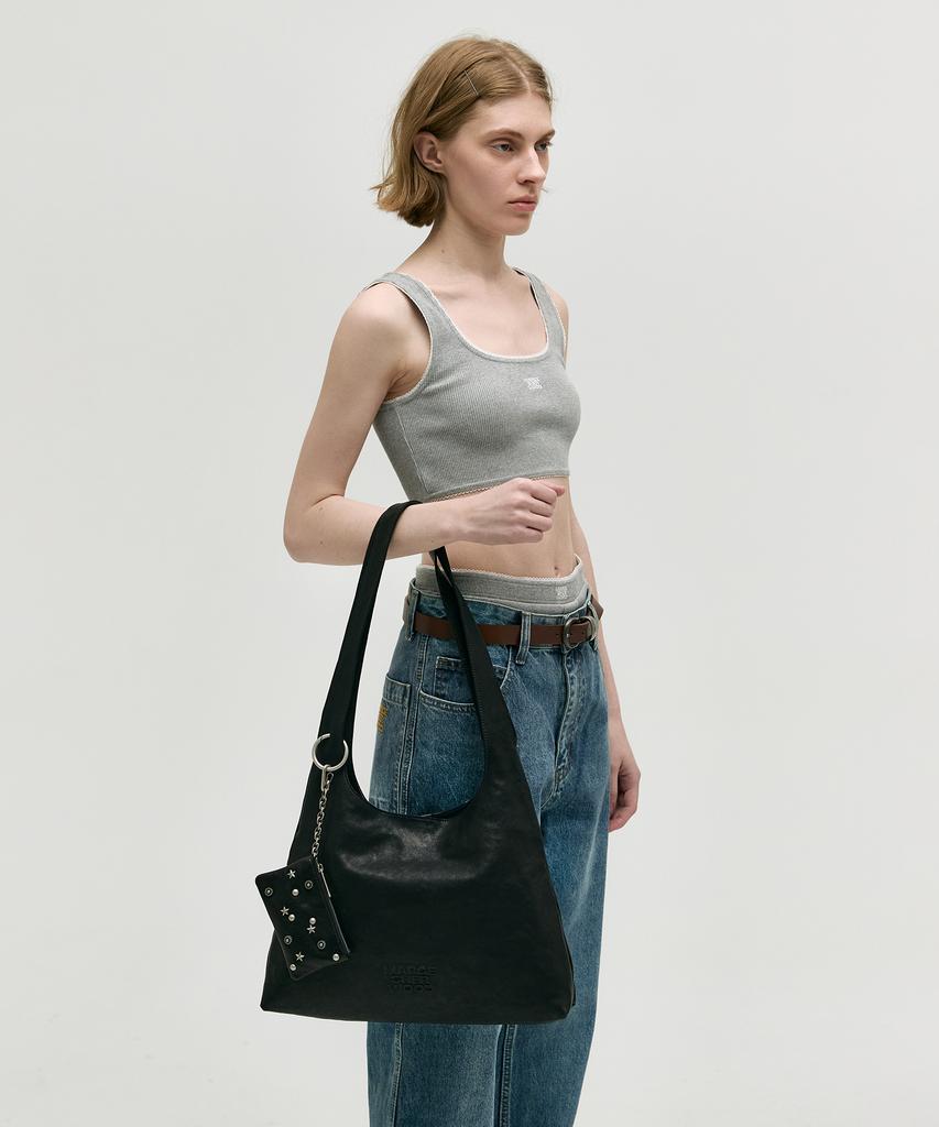 Margesherwood Halter Hobo Large_Black Washed Nappa