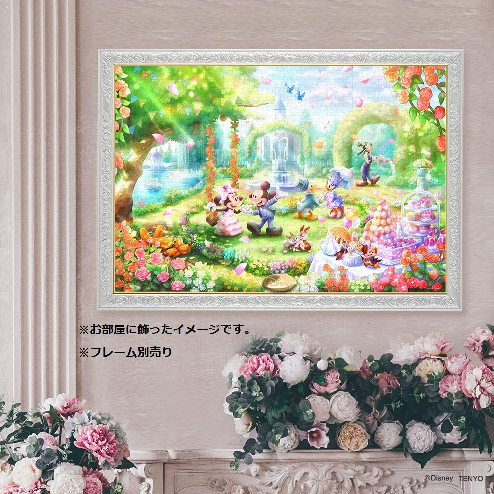 Tenyo в пазле из 1000 элементов чистого белого цвета с ароматом роз Disney, в комплекте сервисная карта для вечеринки в саду [Сделано в Японии] (51х73,5см) ДП-1000-034