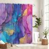 Vibrant Art Pattern Polyester Bathtub Curtain - Stylish Printed Shower Curtain, Eye-catching Bathroom Decor