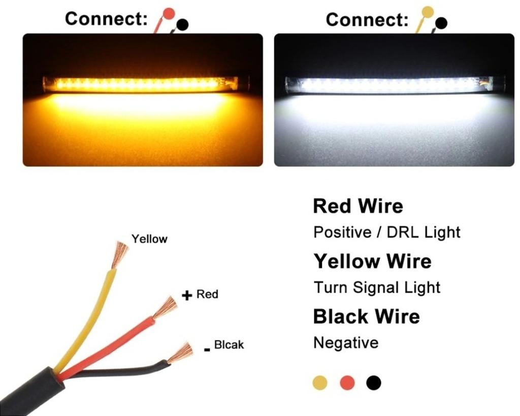 DRL FLEX LED дневные ходовые огни + динамические указатели поворота для мотоциклов, 12 В